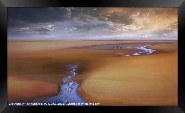 RIDING AT DAWN - CAMBER SANDS FANTASY Framed Print by Tony Sharp LRPS CPAGB