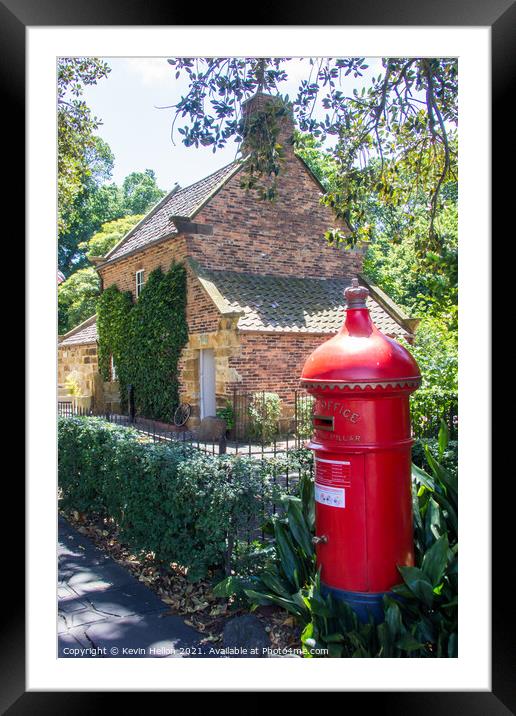 James Cooks cottage and pillar box Framed Mounted Print by Kevin Hellon