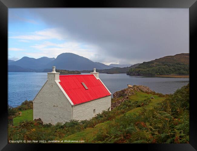 Red Roof & Sheep. Framed Print by Jon Pear