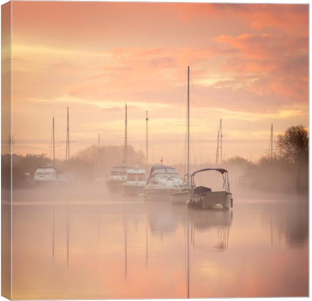 River Frome Sunrise Canvas Print by David Semmens