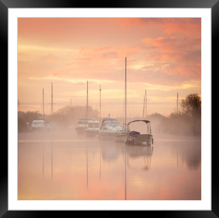River Frome Sunrise Framed Mounted Print by David Semmens