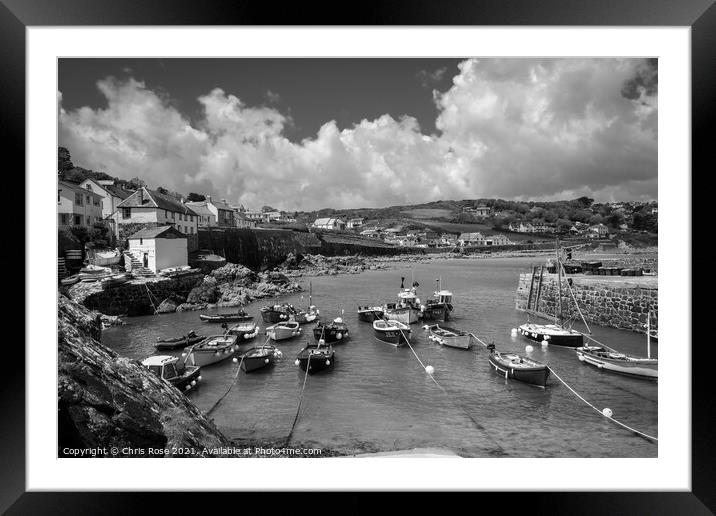 Coverack harbour on the Lizard Peninsula Framed Mounted Print by Chris Rose