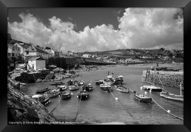 Coverack harbour on the Lizard Peninsula Framed Print by Chris Rose