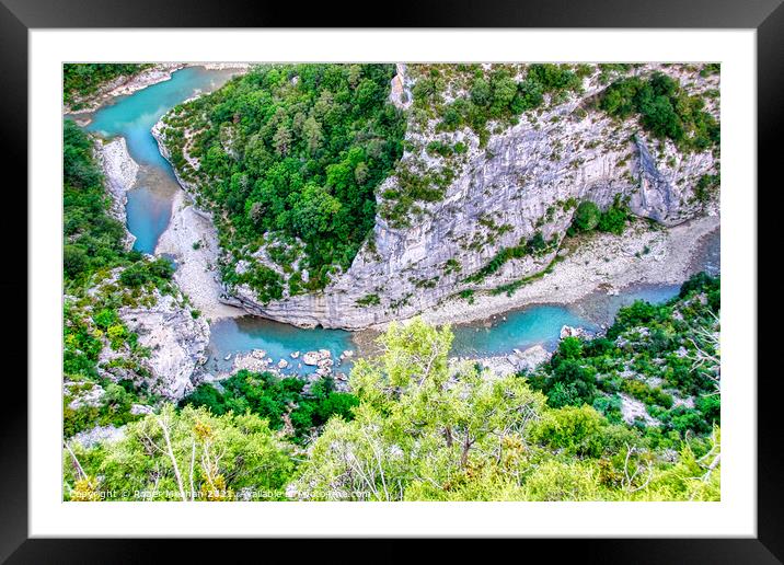 The Gorge of Verdon and river  Framed Mounted Print by Roger Mechan