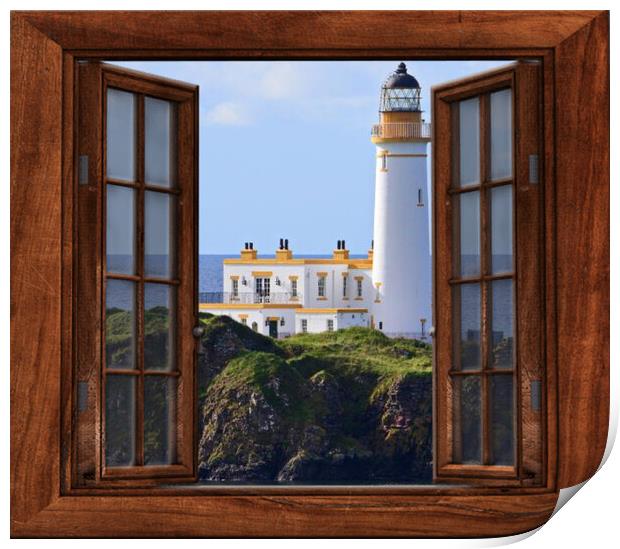 Abstract  view of Turnberry lighthouse Print by Allan Durward Photography