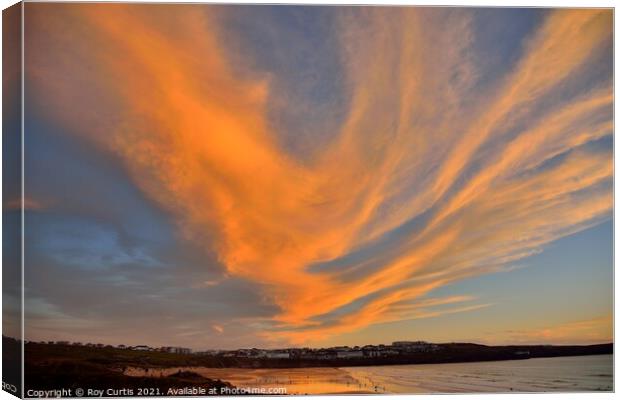 Sunset Clouds. Canvas Print by Roy Curtis