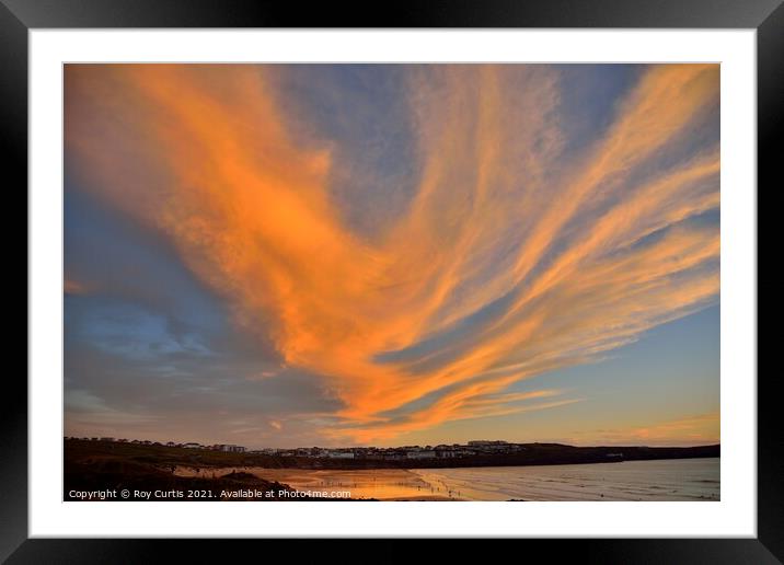 Sunset Clouds. Framed Mounted Print by Roy Curtis