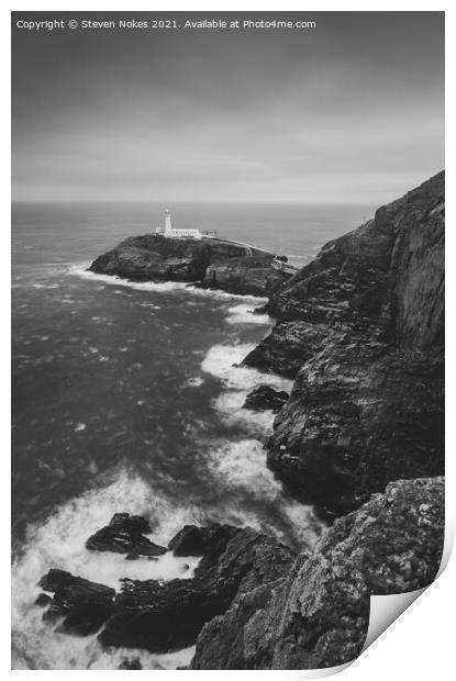 Majestic South Stack Lighthouse Print by Steven Nokes