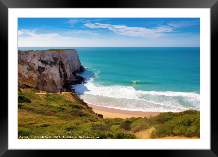 Cliffs of the coast of Sagres, Algarve - 1 - Picturesque Edition Framed Mounted Print by Jordi Carrio