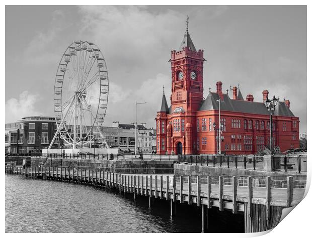 Cardiff Bay - Selective Colour. Print by Colin Allen