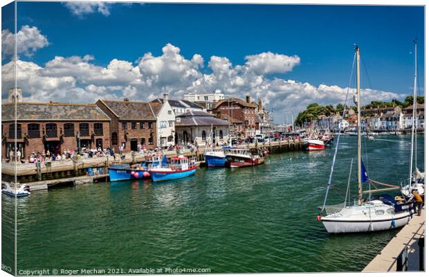 Weymouth Old Harbour Canvas Print by Roger Mechan