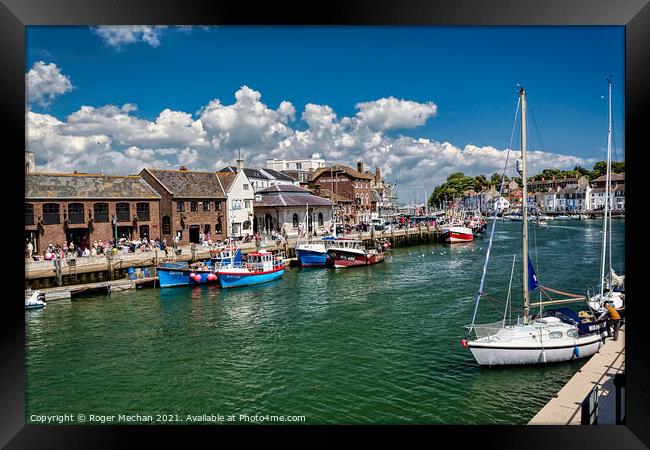 Weymouth Old Harbour Framed Print by Roger Mechan