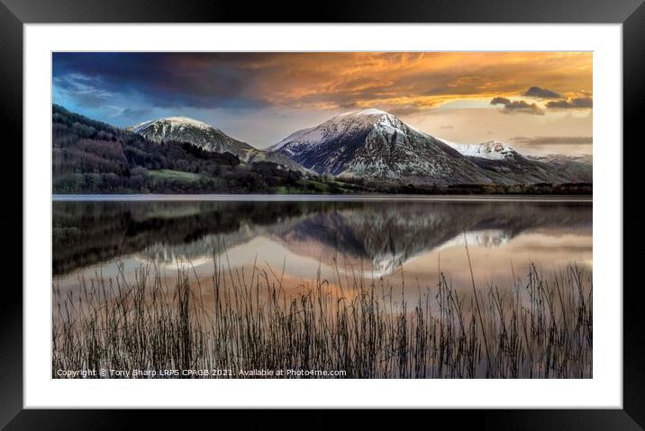 CRUMMOCK WATER CALM Framed Mounted Print by Tony Sharp LRPS CPAGB