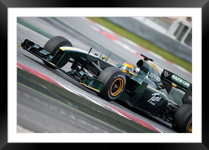 Heikki Kovalainen - Jarno Trulli - Lotus T128 Framed Mounted Print by SEAN RAMSELL