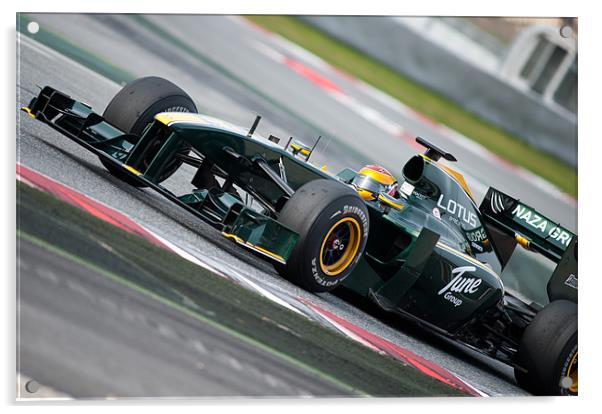 Heikki Kovalainen - Jarno Trulli - Lotus T128 Acrylic by SEAN RAMSELL