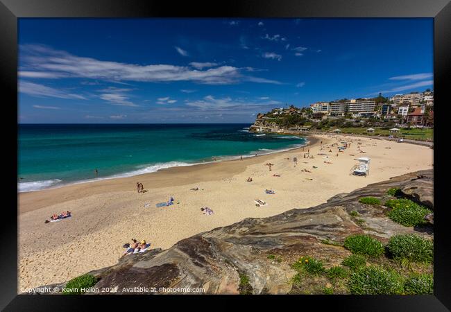 Bronte beach on a sunny day. Framed Print by Kevin Hellon