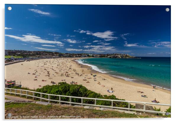 Bondi beach on a sunny day. Acrylic by Kevin Hellon