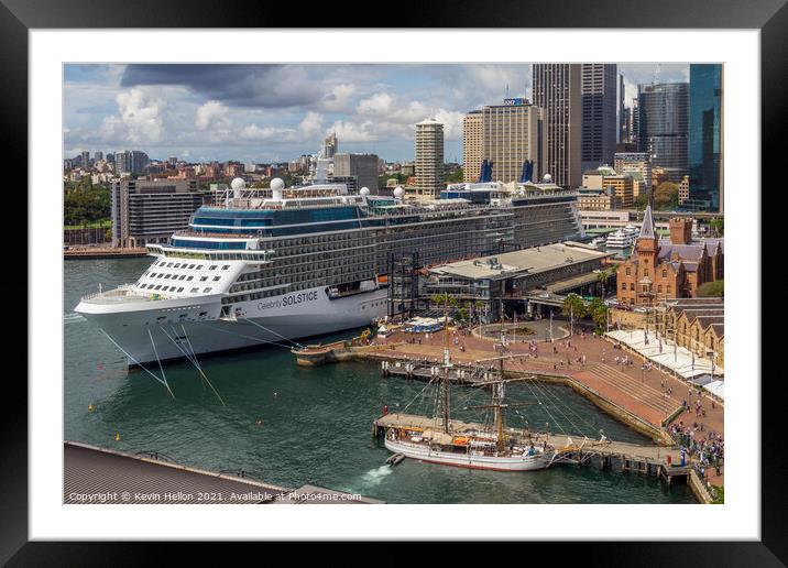 Cruise ship Celebrity Solstice moored at Circuls Q Framed Mounted Print by Kevin Hellon