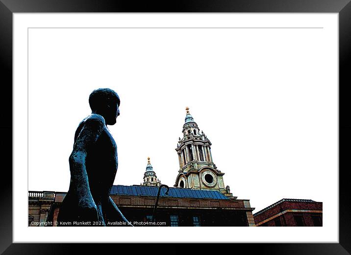 Statue in Paternoster Square London Framed Mounted Print by Kevin Plunkett
