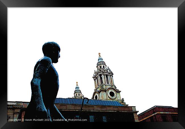 Statue in Paternoster Square London Framed Print by Kevin Plunkett
