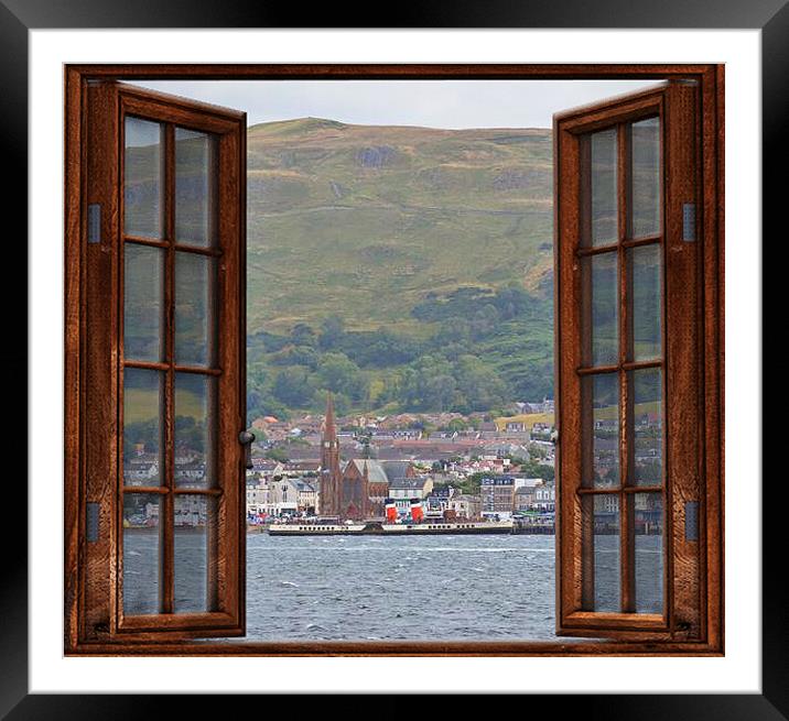 PS Waverley at Largs, window view Framed Mounted Print by Allan Durward Photography
