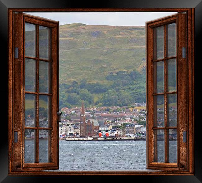 PS Waverley at Largs, window view Framed Print by Allan Durward Photography