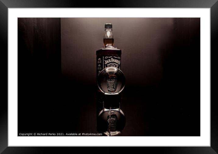 A shot of Bourbon in a bubble Framed Mounted Print by Richard Perks