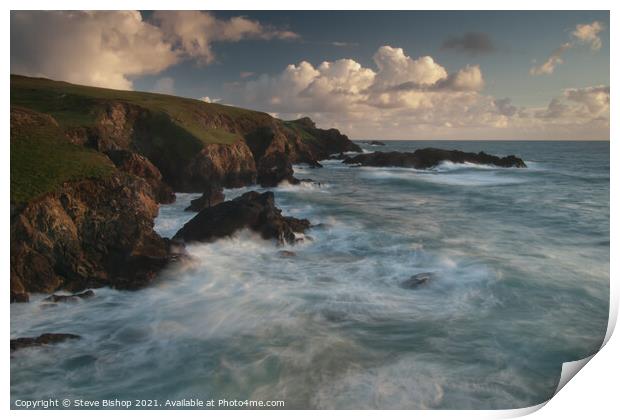 Caerthillian Cove - Lizard coast Cornwall Print by Steve Bishop