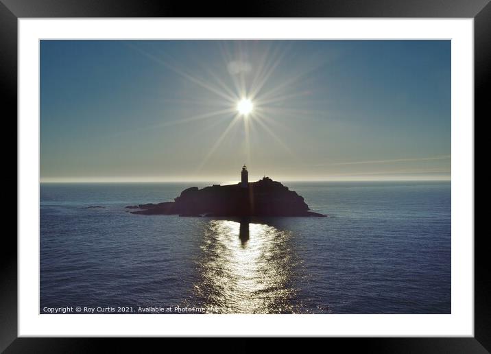Godrevy Lighthouse  Framed Mounted Print by Roy Curtis