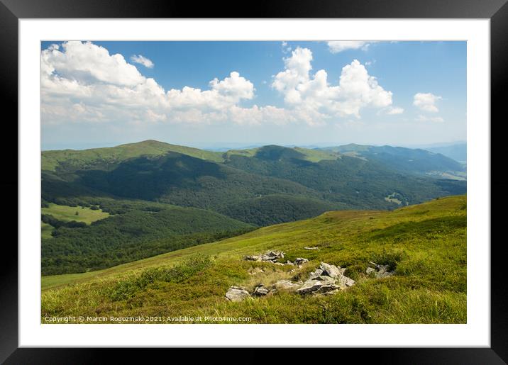 Green valley in Bieszczady Mountains Poland Framed Mounted Print by Marcin Rogozinski