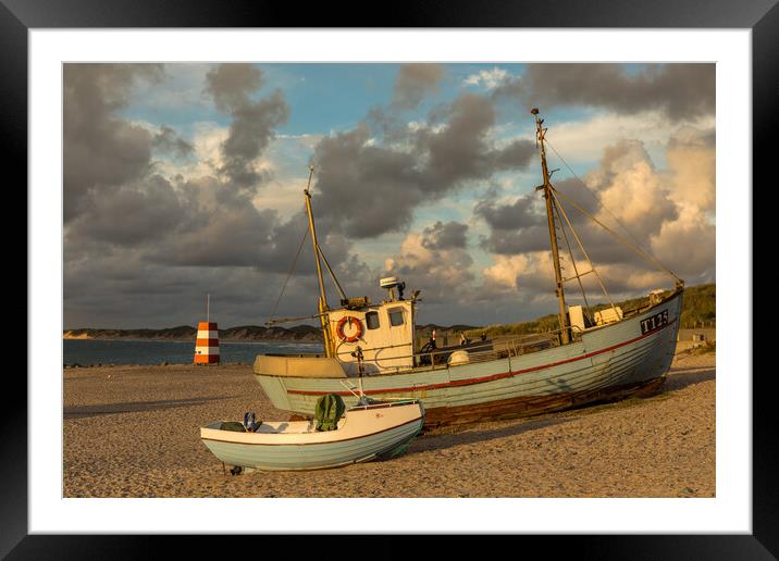 Abend am Hafen Vorupoer Framed Mounted Print by Thomas Schaeffer