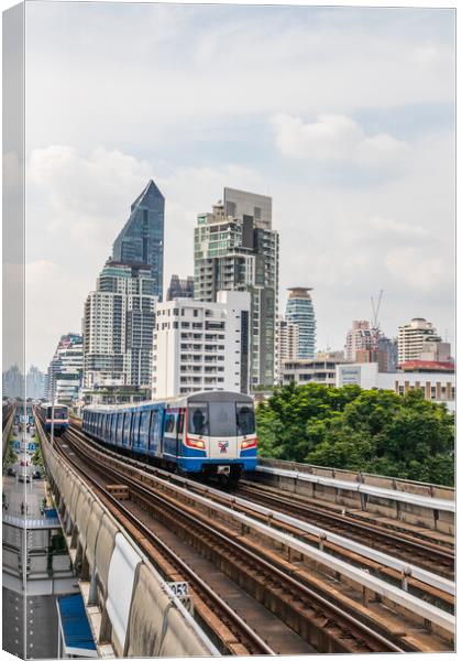 The Skytrain in Bangkok, Thailand Southeast Asia Canvas Print by Wilfried Strang