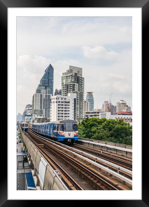 The Skytrain in Bangkok, Thailand Southeast Asia Framed Mounted Print by Wilfried Strang