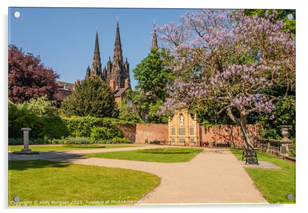 Lichfield Cathedral, only Cathedral with three spires  Acrylic by Holly Burgess