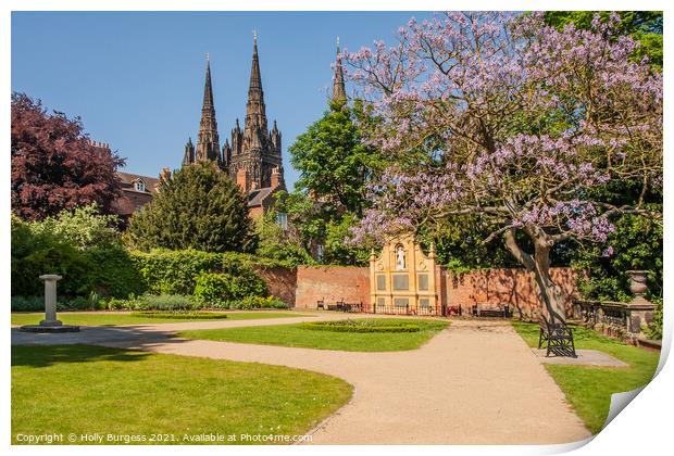 Lichfield Cathedral, only Cathedral with three spires  Print by Holly Burgess