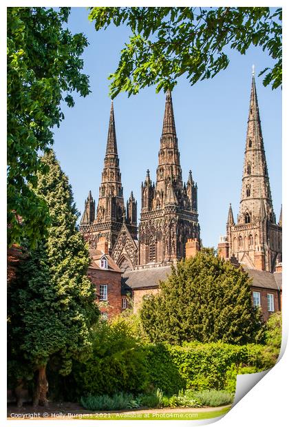 Lichfield Cathedral: Tri-Spired Architectural Marv Print by Holly Burgess
