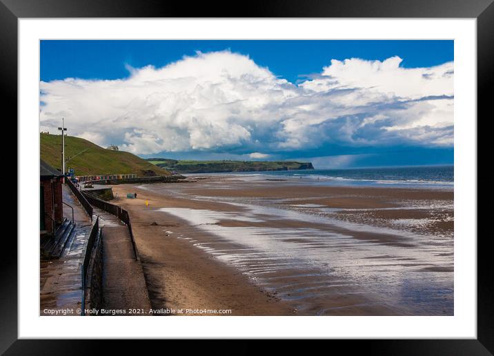 'Whitby Shoreline's Enchanting Dusk' Framed Mounted Print by Holly Burgess
