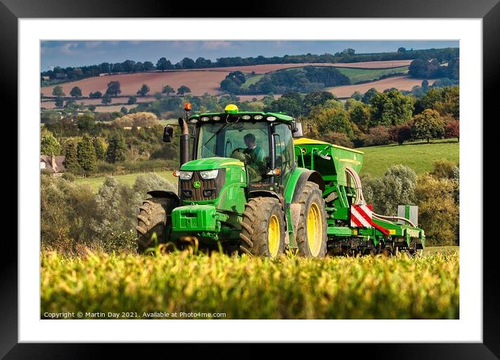 Powering Through the Fields Framed Mounted Print by Martin Day