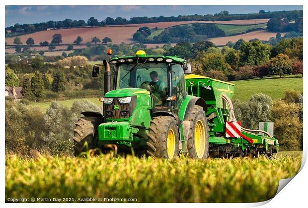 Powering Through the Fields Print by Martin Day