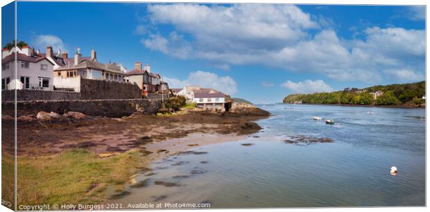Anglesey looking down the straights  Canvas Print by Holly Burgess