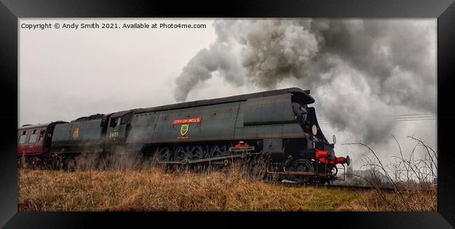 Majestic Steam Engine at Burrs Country Park Framed Print by Andy Smith