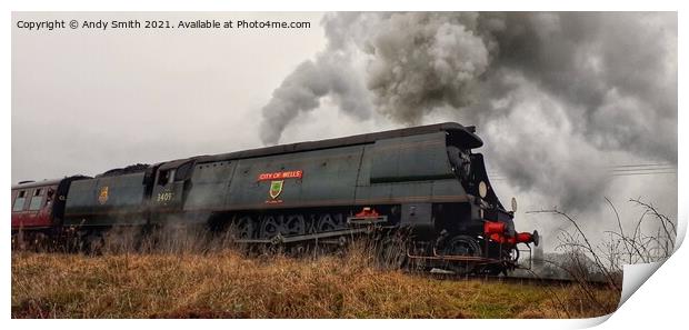 Majestic Steam Engine at Burrs Country Park Print by Andy Smith