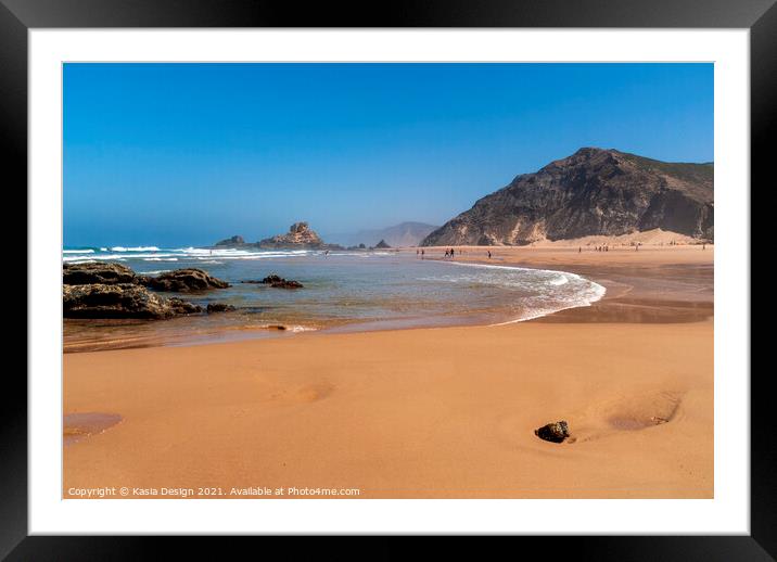 Praia de Castelejo, Vila do Bispo, Algarve Framed Mounted Print by Kasia Design