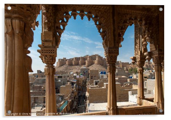 Jaisalmer Fort, Rajasthan, India. Acrylic by Chris North