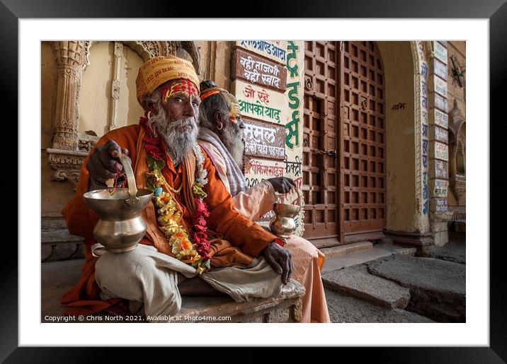 Holy Men, Jaisalmer. Framed Mounted Print by Chris North