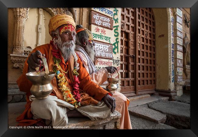 Holy Men, Jaisalmer. Framed Print by Chris North