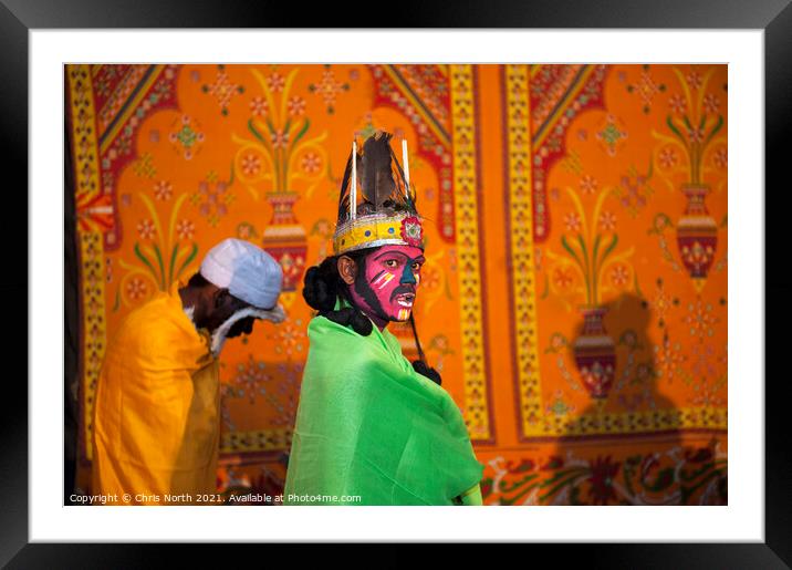 Dances in traditional costume at the Camel fair Jaisalmer Framed Mounted Print by Chris North