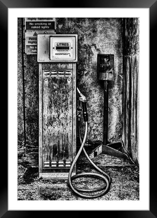 Vintage Fuel Pump Framed Mounted Print by Steve Purnell