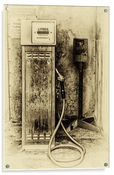 Rusty Relic Vintage Petrol Pump Acrylic by Steve Purnell