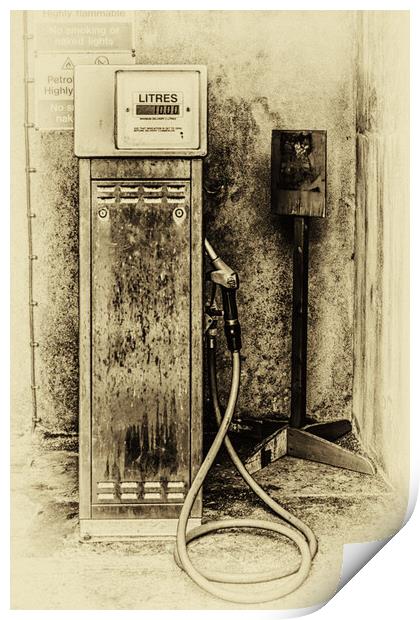 Rusty Relic Vintage Petrol Pump Print by Steve Purnell